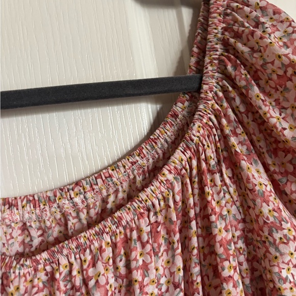 SHEIN Curve Ditsy floral print milkmaid Bardot smocked dress size 3XL - Picture 5 of 9